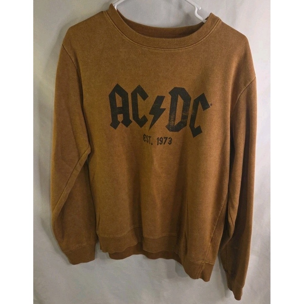 ACDC Sweatshirt Mens S Brown Ctew‎ Neck Y2k